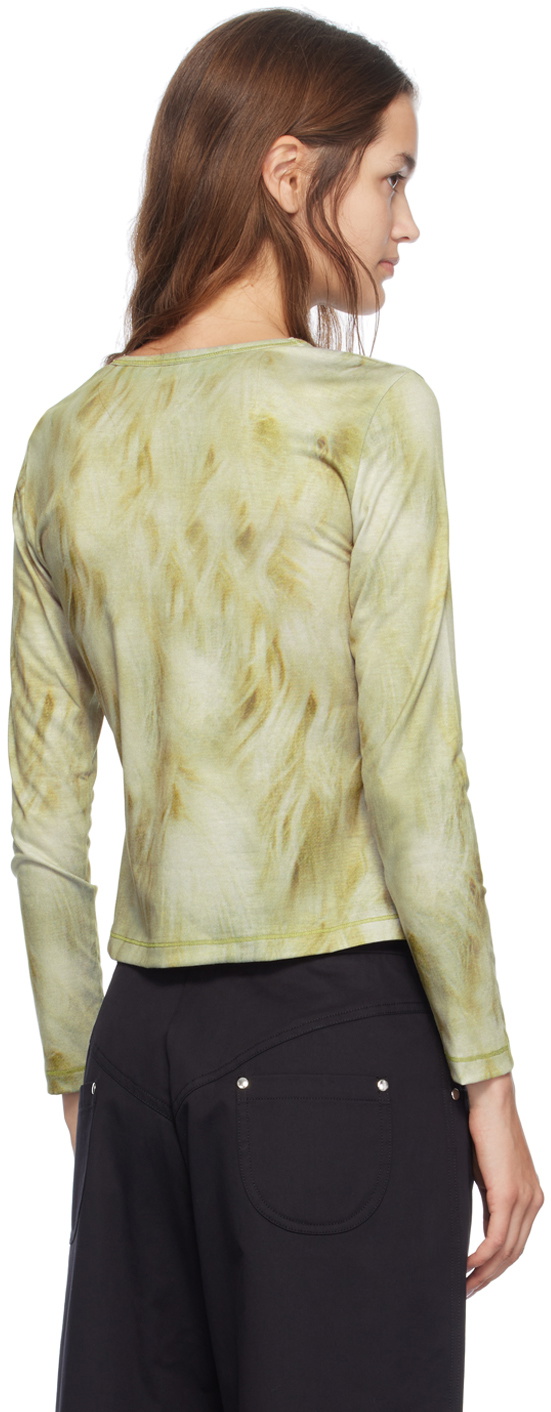 Chopova Lowena Blowdry スリムフィット ロンT Chopova Lowena Green Blowdry Fitted Long Sleeve T-Shirt