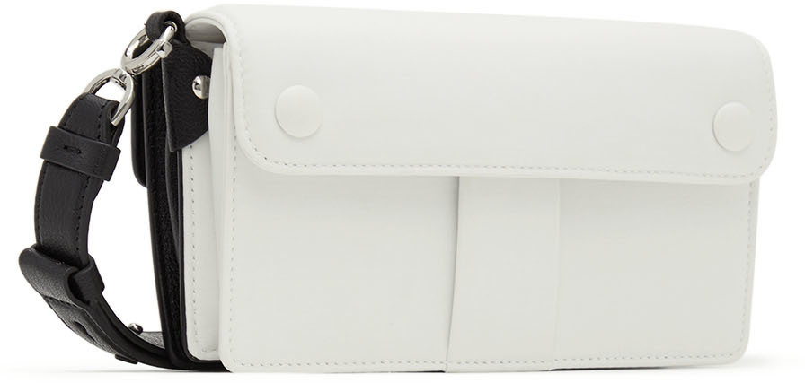 Maison Margiela Black & White Mini New Lock Double Flap Clutch Bag