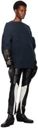 System Blue Fringe Sweater