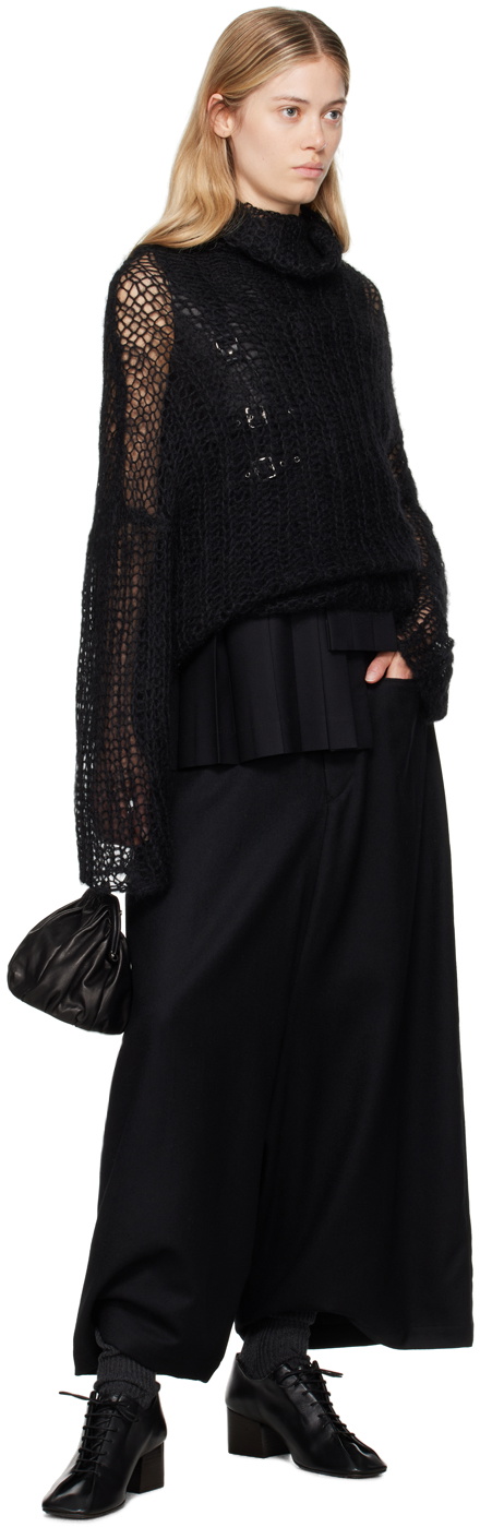 YOHJI YAMAMOTO Black R-Backside Flare Trousers