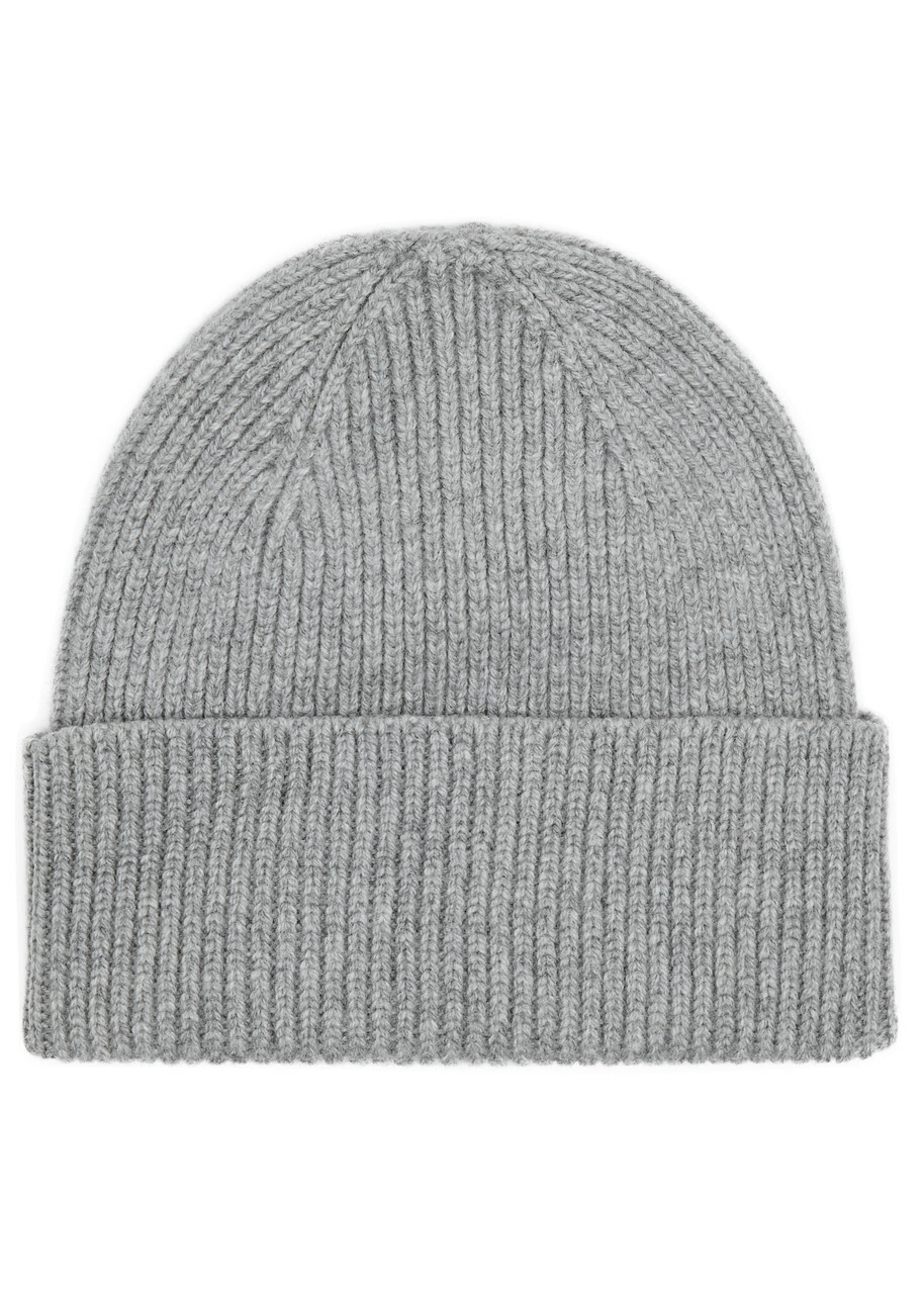 Colorful Standard Ribbed Wool Beanie - Light Grey - One Size