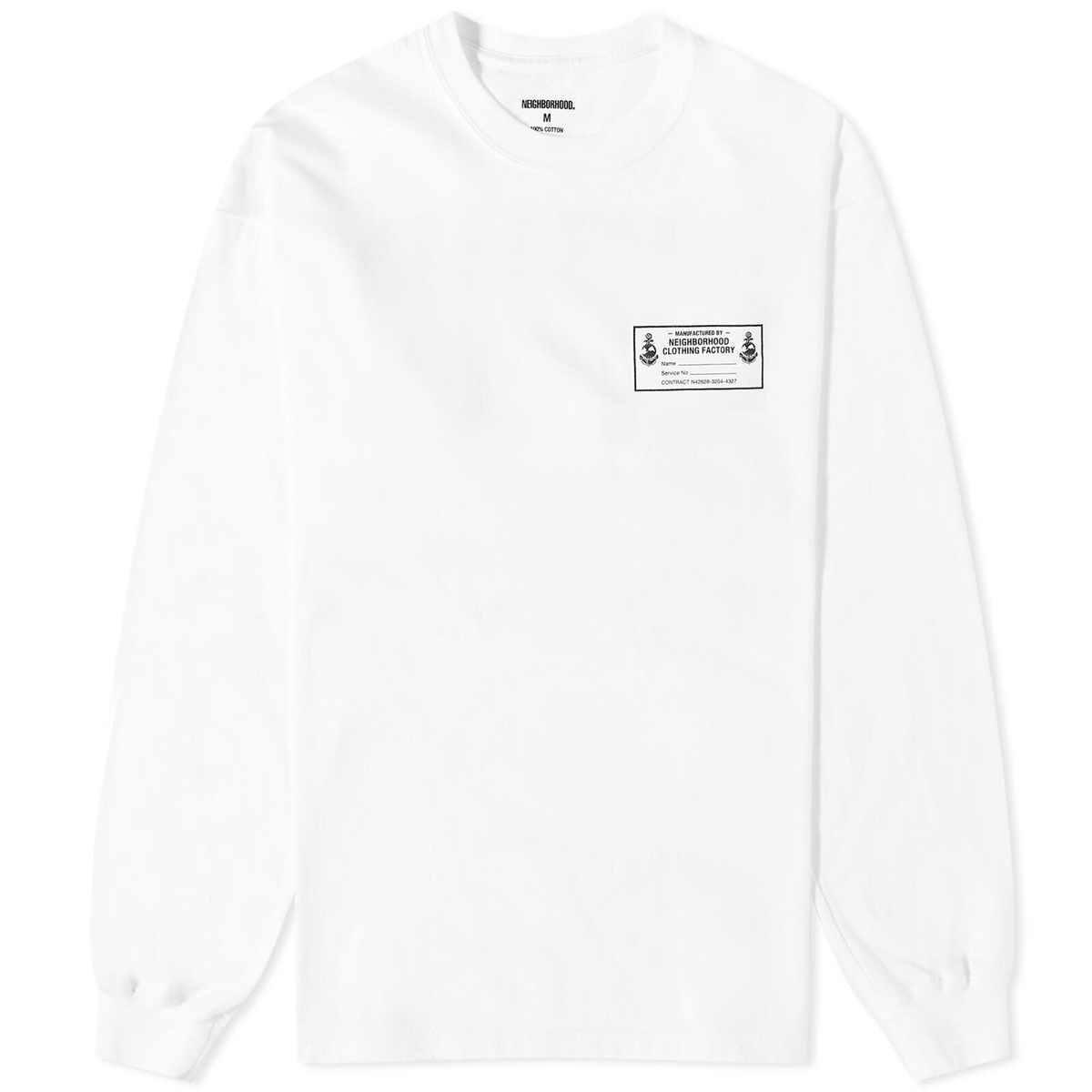 Neighborhood Men's Long Sleeve LS-6 T-Shirt in White