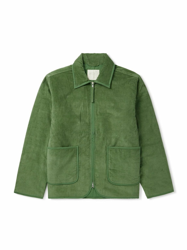 Photo: Kardo - Paiwand Studio Amardeep Embroidered Cotton-Herringbone Jacket - Green
