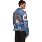 Dolce and Gabbana Blue Denim Drawing Jacket