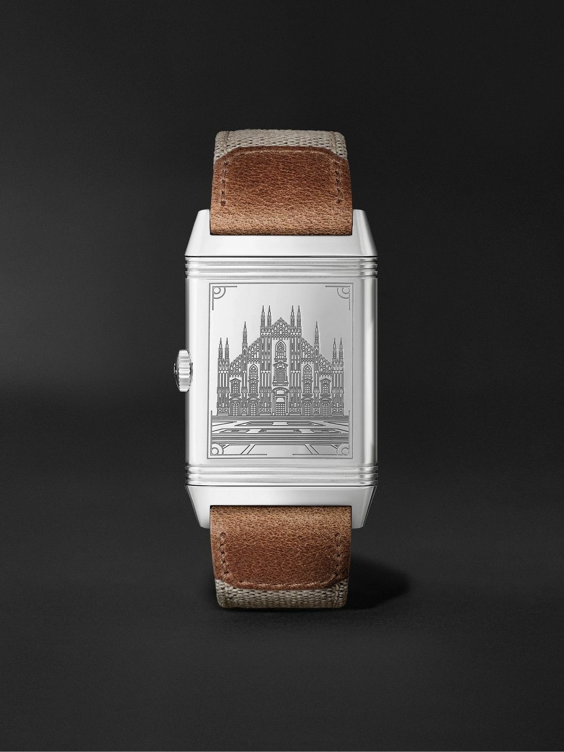 Photo: Jaeger-LeCoultre - MR PORTER Reverso Classic Milan Limited Edition Hand-Wound Stainless Steel, Canvas and Casa Fagliano Leather Watch, Ref. No. JLQ385852M
