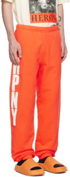 Heron Preston Orange 'HPNY' Lounge Pants