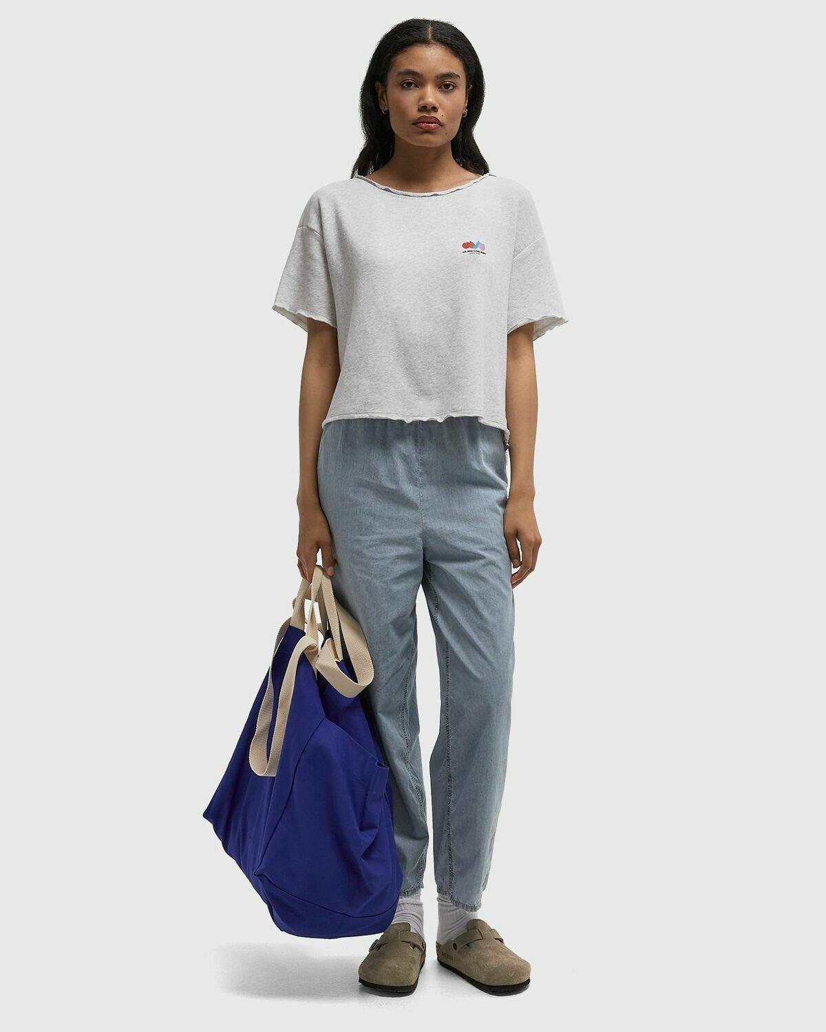 American Vintage ATUBAY Grey Womens Shortsleefe