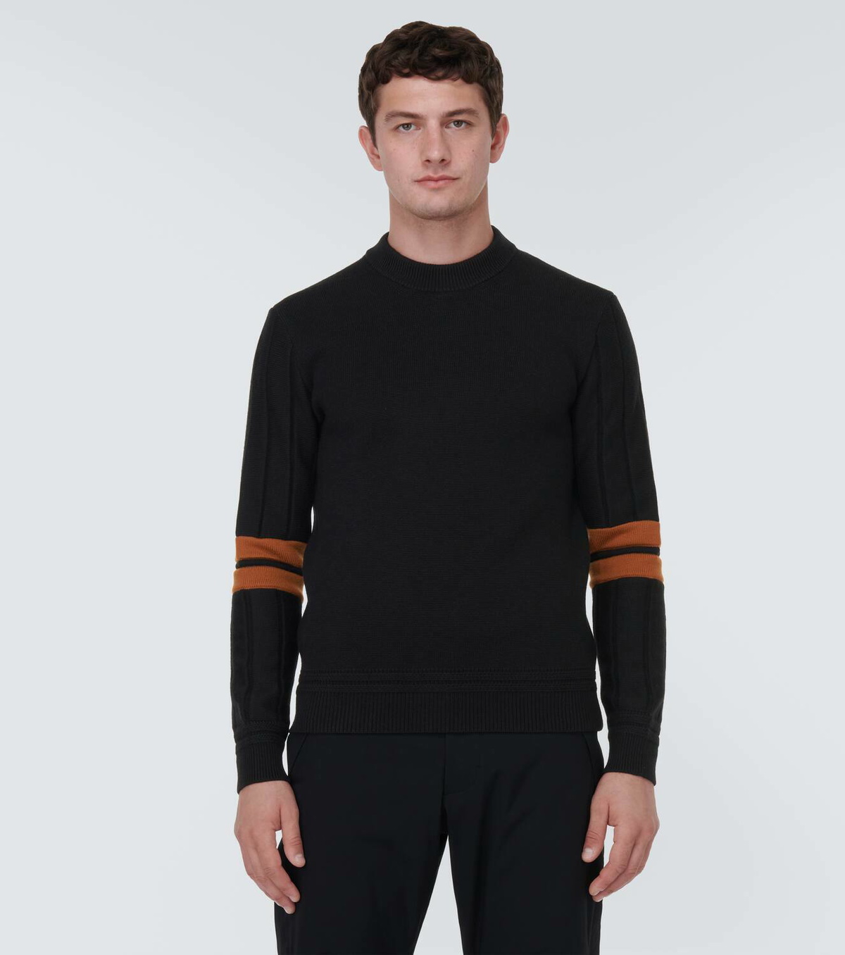 Zegna Striped appliqué wool sweater