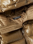 UNDERCOVER - Coated Quilted Hooded Shell Down Jacket - Brown