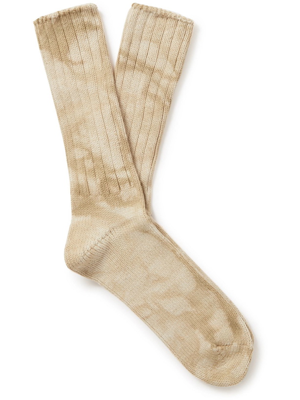 Photo: Anonymous ism - GOHEMP Ribbed Tie-Dyed Cotton-Blend Socks