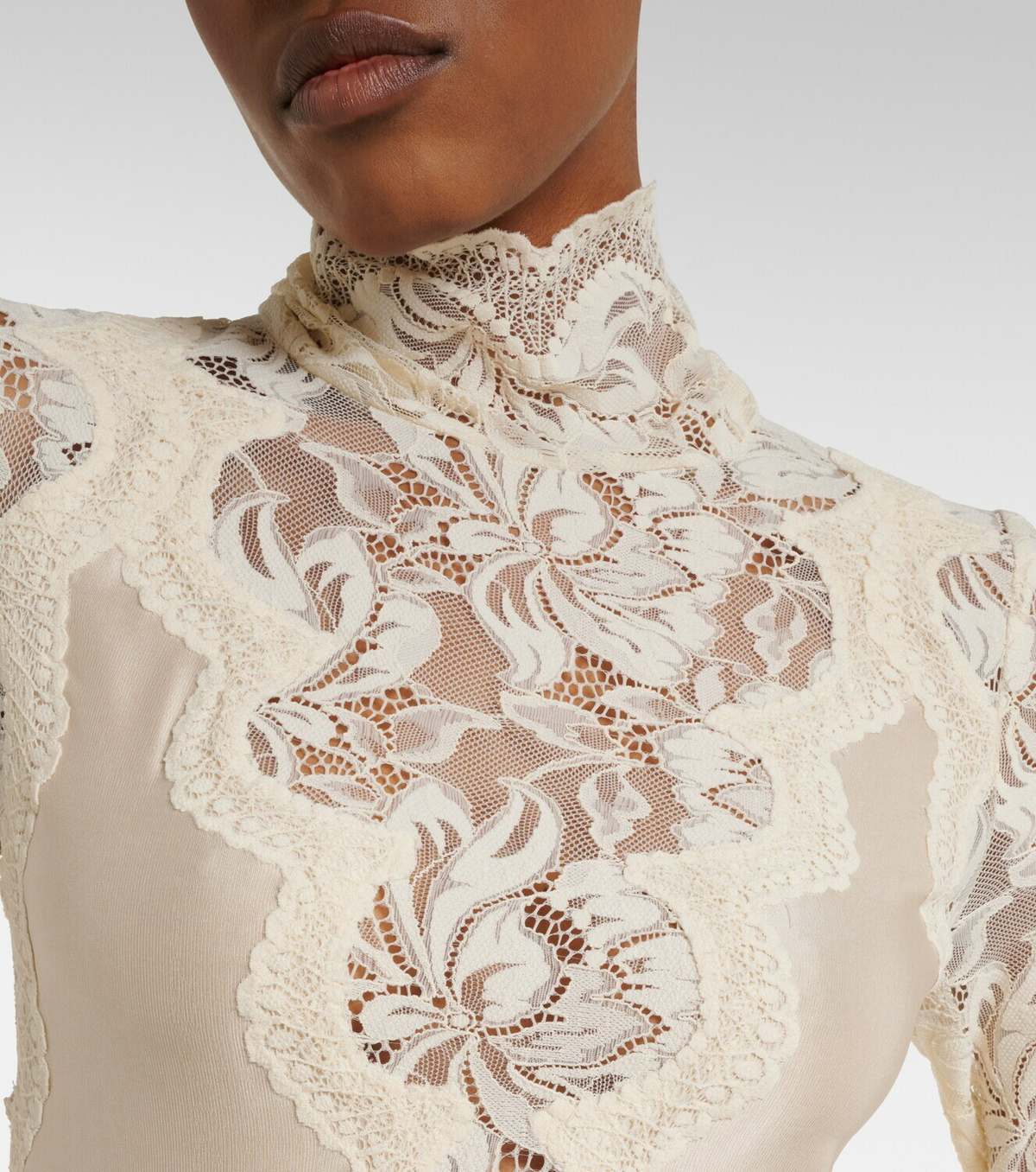 Rabanne Lace and satin maxi dress