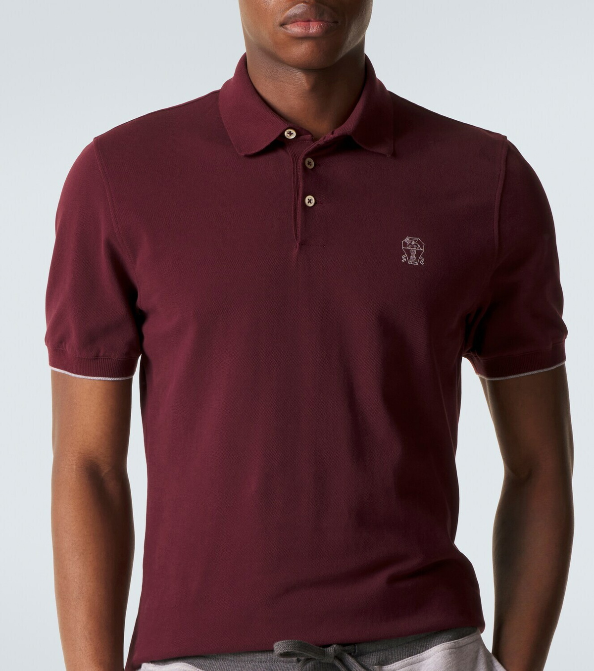 Brunello Cucinelli Logo cotton piqué polo shirt