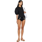 Simone Rocha Black Puff Sleeve Sculpted Contrast T-shirt