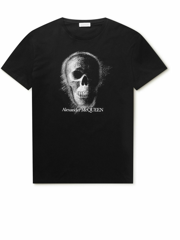 Photo: Alexander McQueen - Logo-Print Cotton-Jersey T-Shirt - Black