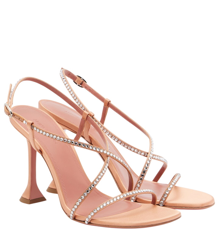 Photo: Amina Muaddi Sally crystal-embellished satin sandals