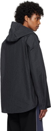 Kijun Navy & Black Check Hoodie Shirt