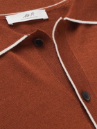 Mr P. - Slim-Fit Cashmere and Silk-Blend Polo Shirt - Orange