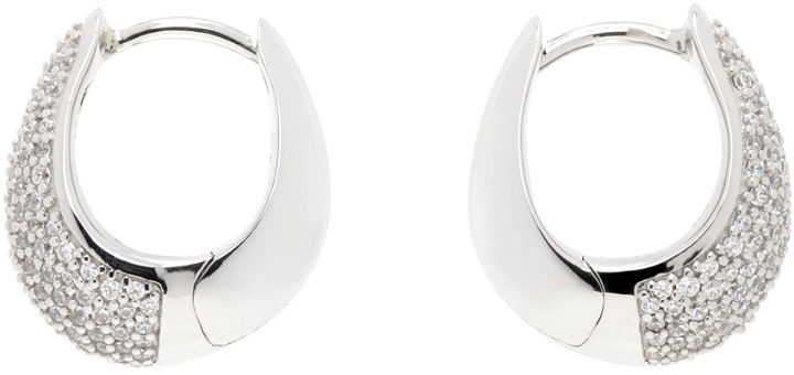 Photo: Tom Wood Silver Ice Hoop Small Pave Earrings