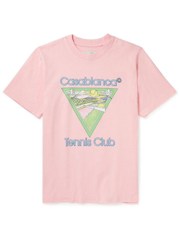 Photo: Casablanca - Logo-Print Organic Cotton-Jersey T-Shirt - Pink