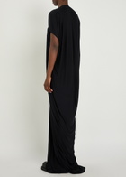 Rick Owens Lilies Em V-neck Jersey Gown Black