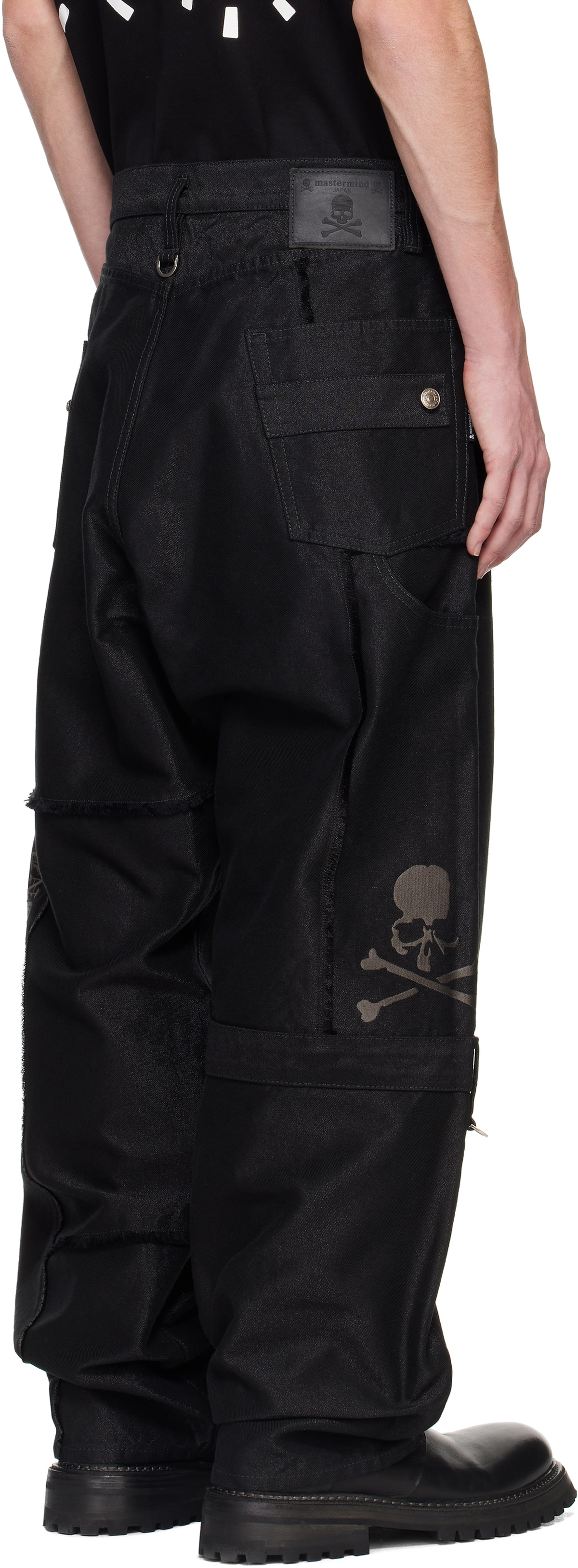 mastermind JAPAN Black Puzzle Wide Straight Fit Jeans