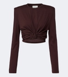 Magda Butrym Cotton-blend jersey crop top