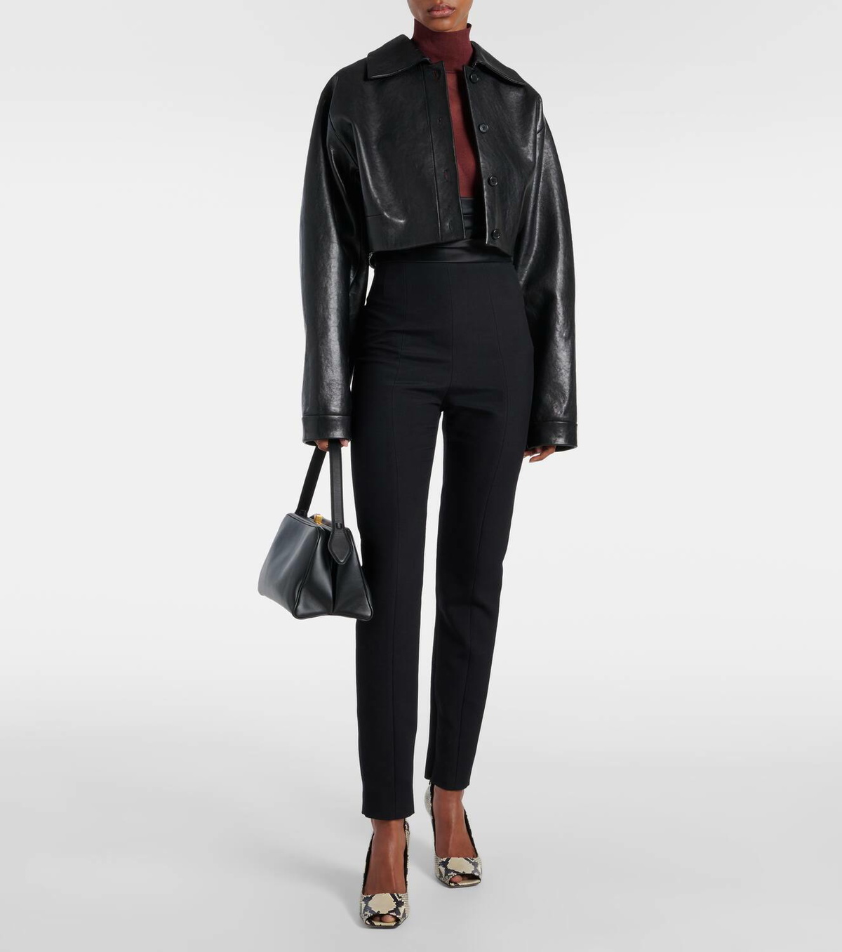 Khaite Tallin turtleneck sheer mesh bodysuit