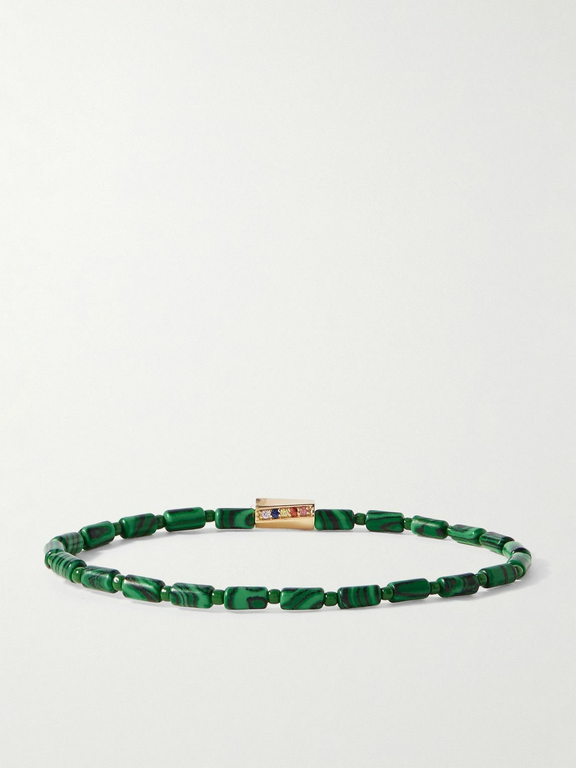Luis Morais - Gold, Malachite and Sapphire Beaded Bracelet