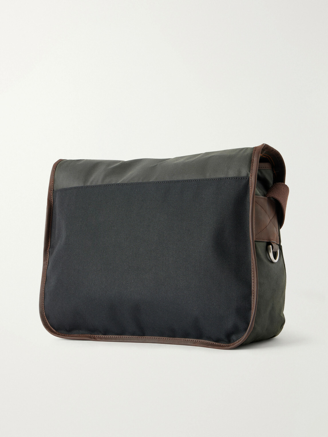 Barbour - A.P.C. Leather-Trimmed Waxed Cotton-Canvas Messenger Bag - Green