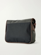 Barbour - A.P.C. Leather-Trimmed Waxed Cotton-Canvas Messenger Bag - Green