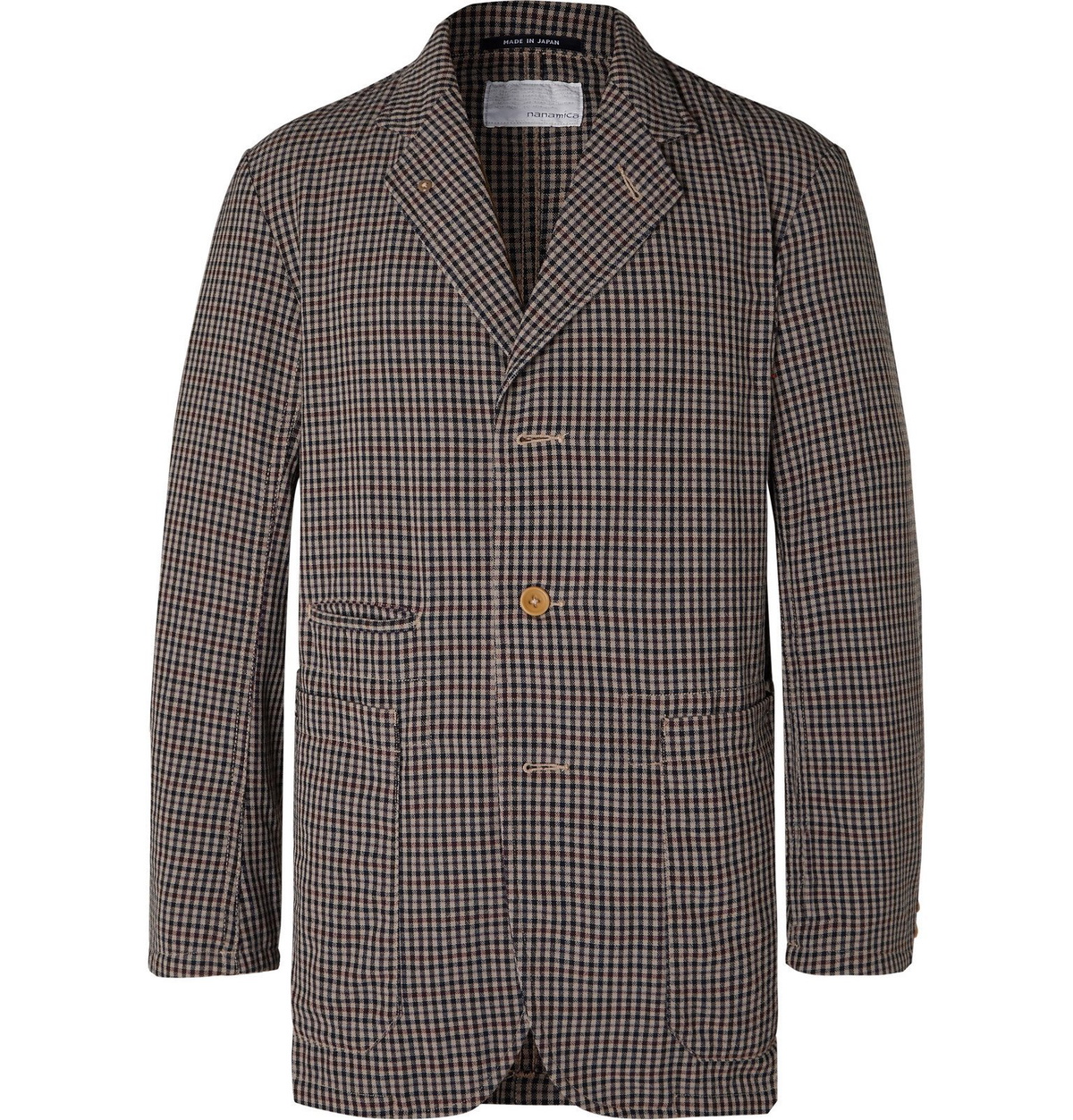 nanamica - Club Gingham Wool-Blend Hopsack Suit Jacket - Brown