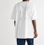 Vetements - Oversized Glittered Printed Cotton-Jersey T-Shirt - White