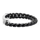 Alexander McQueen Black and Silver Identity Chain Bracelet