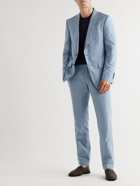 TOM FORD - Shelton Slim-Fit Silk and Linen-Blend Suit Trousers - Blue