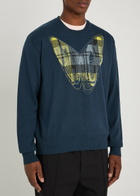 Vivienne Westwood Chaos Printed Cotton and Cashmere-blend Jumper Navy