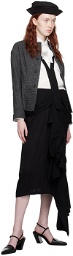 Yohji Yamamoto Black Suspenders Midi Skirt