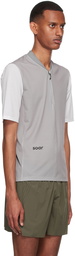 Soar Running Grey Polyester Zip T-Shirt