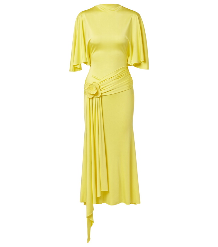 Photo: David Koma Floral-appliqué jersey cocktail dress