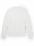 PURDEY - Slim-Fit Ribbed Cotton Sweater - White