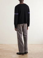 Enfants Riches Déprimés - Distressed Striped Cashmere Sweater - Black