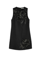 Alice + Olivia Clyde Embellished Satin Mini Dress Black