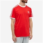 Adidas Men's 3 Stripe T-Shirt in Vivid Red