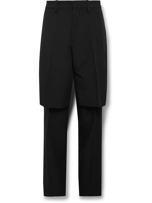 Photo: Off-White - Panama Layered Straight-Leg Wool Trousers - Black