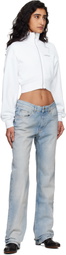 Off-White White Arrow Glowing Flower Crop Zip Jacket