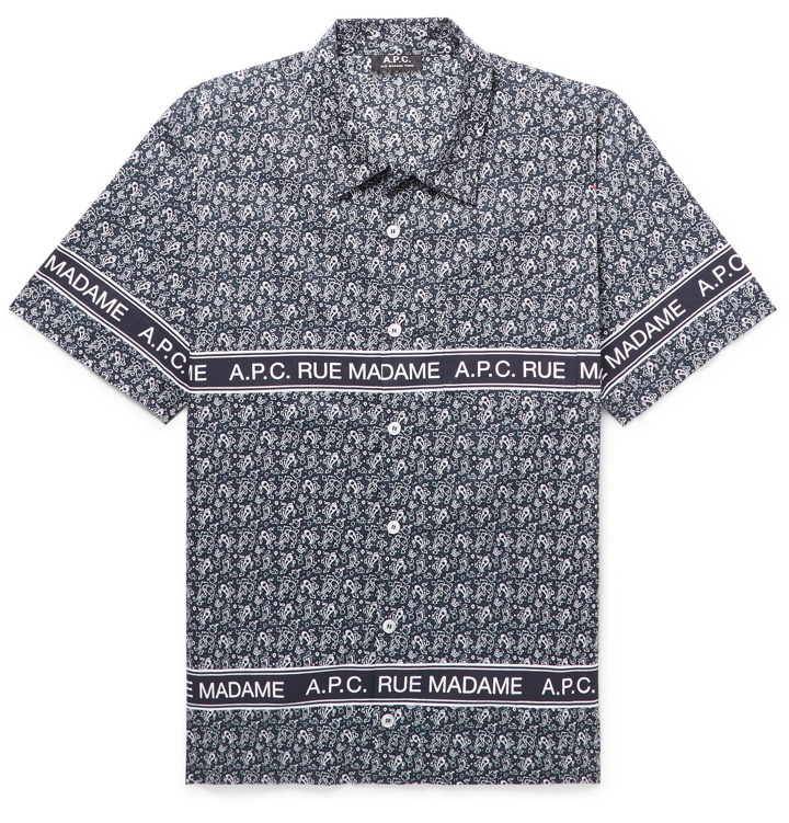 Photo: A.P.C. - Bandana-Print Cotton-Poplin Shirt - Blue