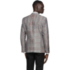 Alexander McQueen Black and Red Prince of Wales Blazer