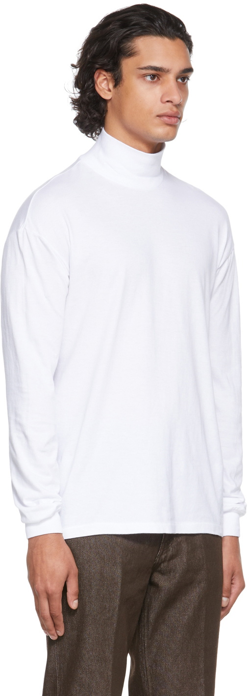 AURALEE White Hi Neck Turtleneck Auralee