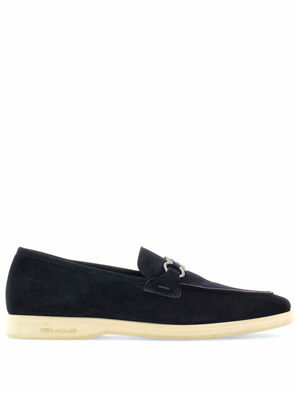 Ferragamo Blue Gancini Suede Loafers Salvatore Ferragamo display picture 2