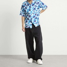 A Bathing Ape Men's Abc Camo Open Collar Ss Shirts in Blue