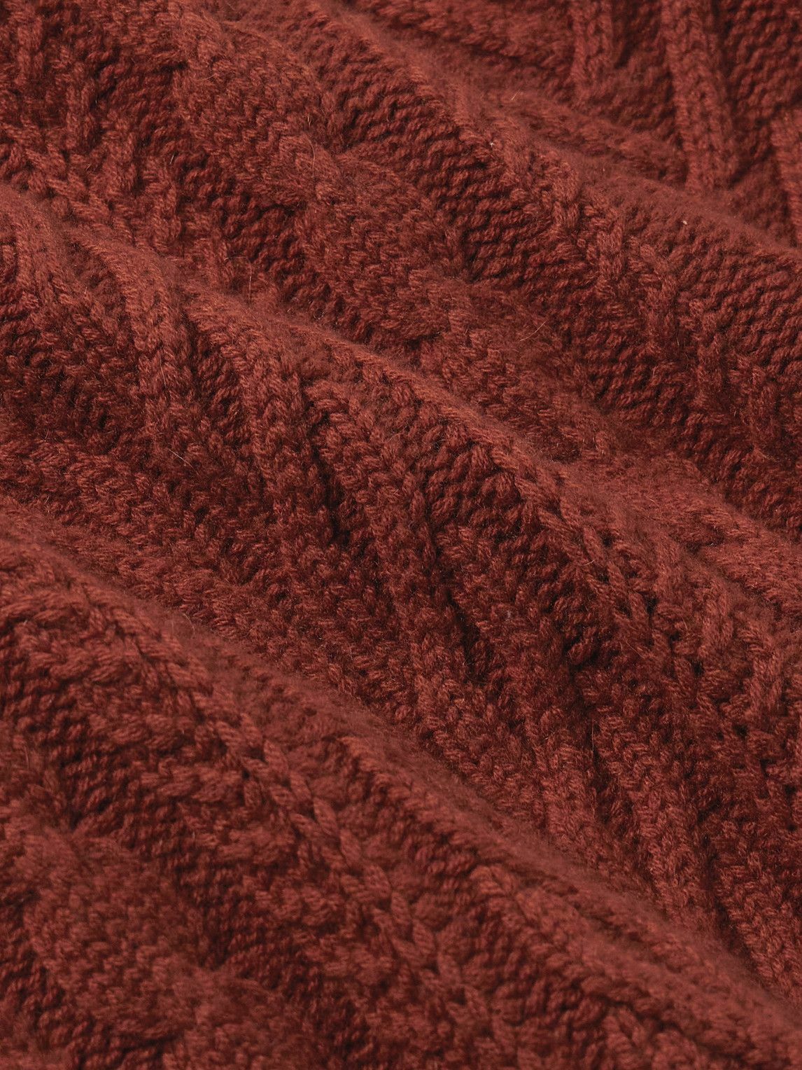 Guest In Residence - Fisherman Cable-Knit Wool and Cashmere-Blend Sweater - Orange